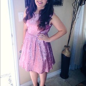 Pink Glitter Prom Dress